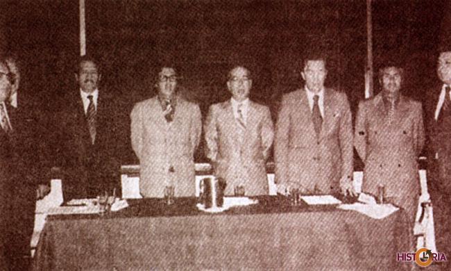 Nacimiento de la Liga de Fútbol Profesional Boliviano, Dirigentes y Sec. Gral de Deportes, 1977.